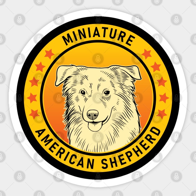 Miniature American Shepherd Dog Portrait Sticker by millersye